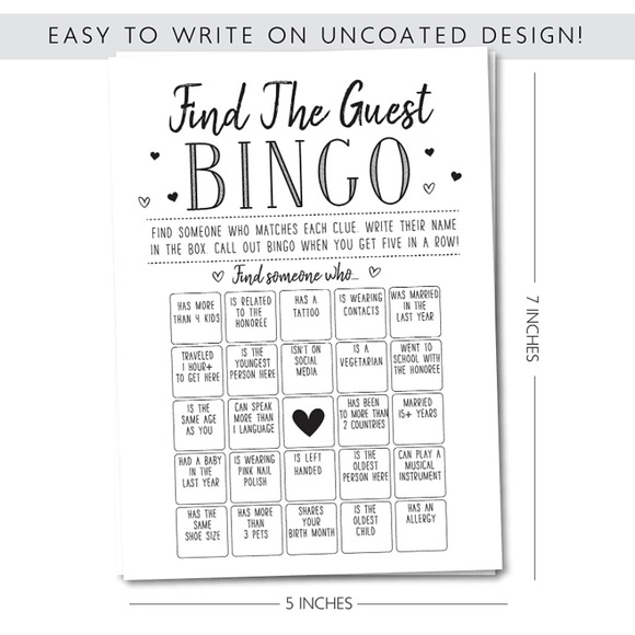 Find the Guest Bingo Game - Picture 2 of 4